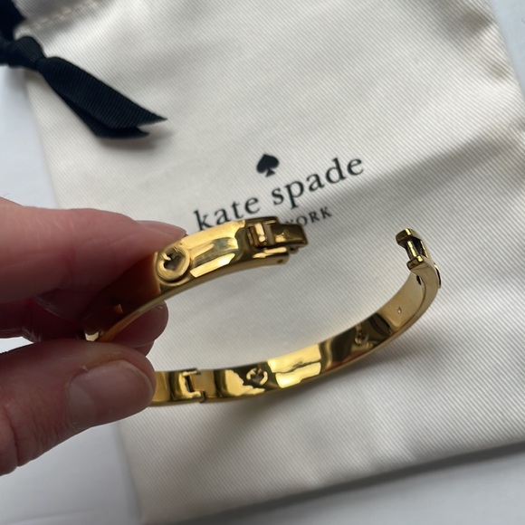 KATE SPADE Studded Gold Hinged Bangle Bracelet - Picture 5 of 5